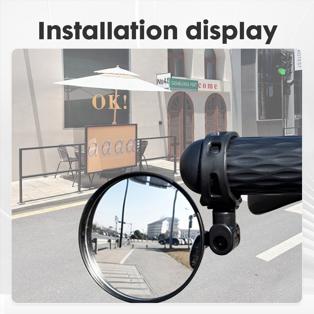 Adjustable Bicycle Handlebar Mirror - 360° Rotatable Wide Angle Rearview