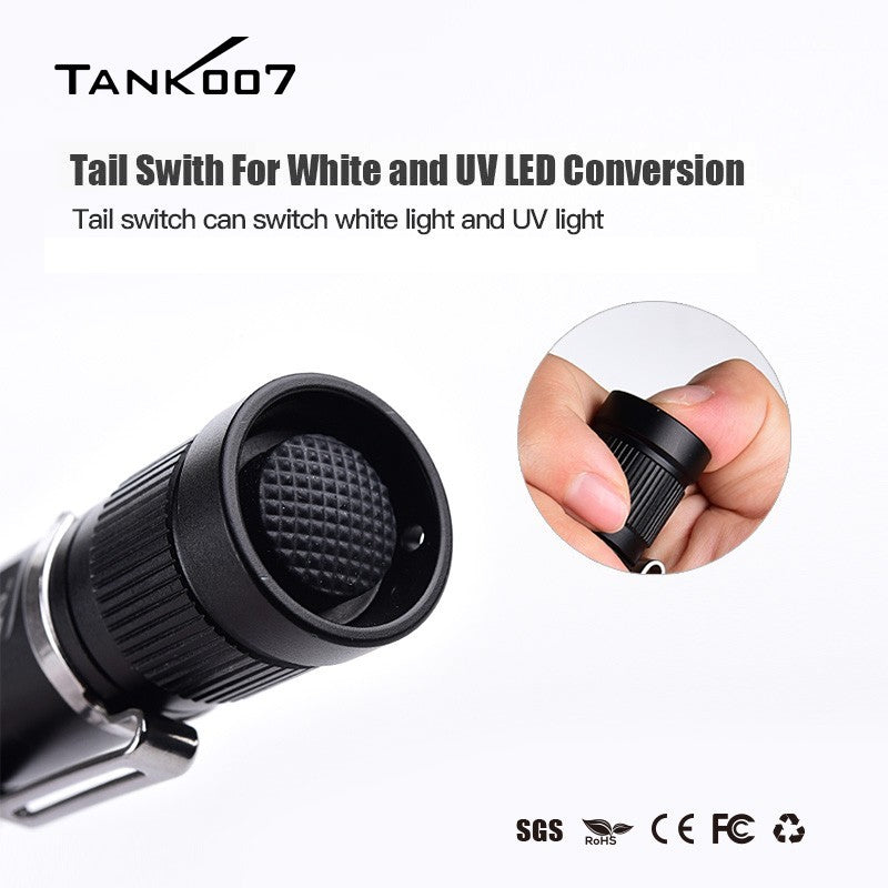 2-in-1 LED Flashlight with White & UV Black Light for Camping Detection