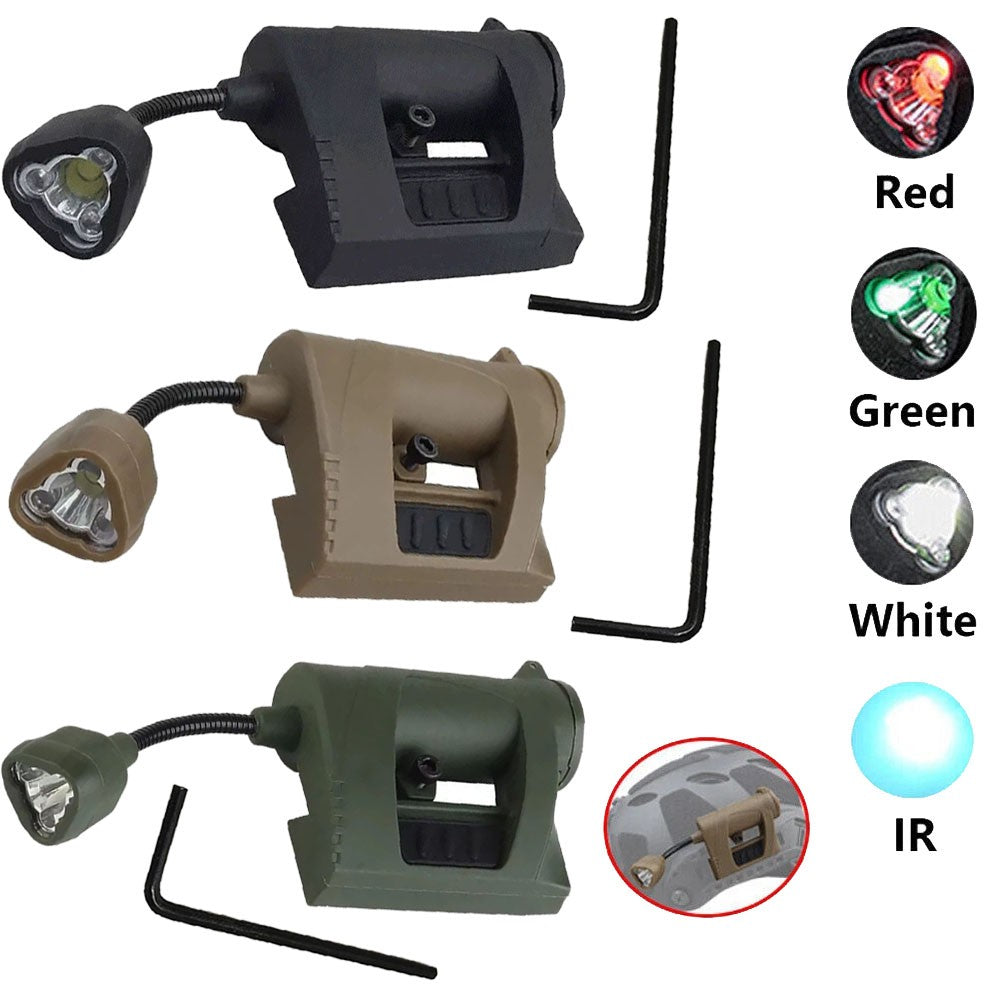 Tactical Helmet Flashlight with IR Signal Light for OpsCore Rails