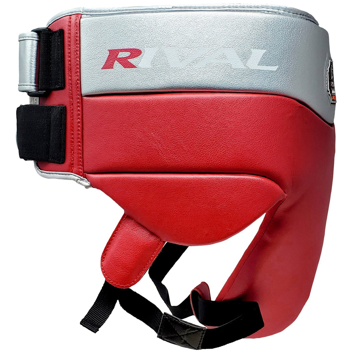 Professional No Foul Groin Protector for Boxing & Martial Arts - Red/Silver