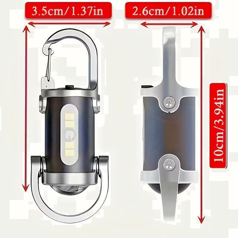 Rechargeable Mini Keychain Flashlight 300LM - Multi-Mode Portable LED Work Light