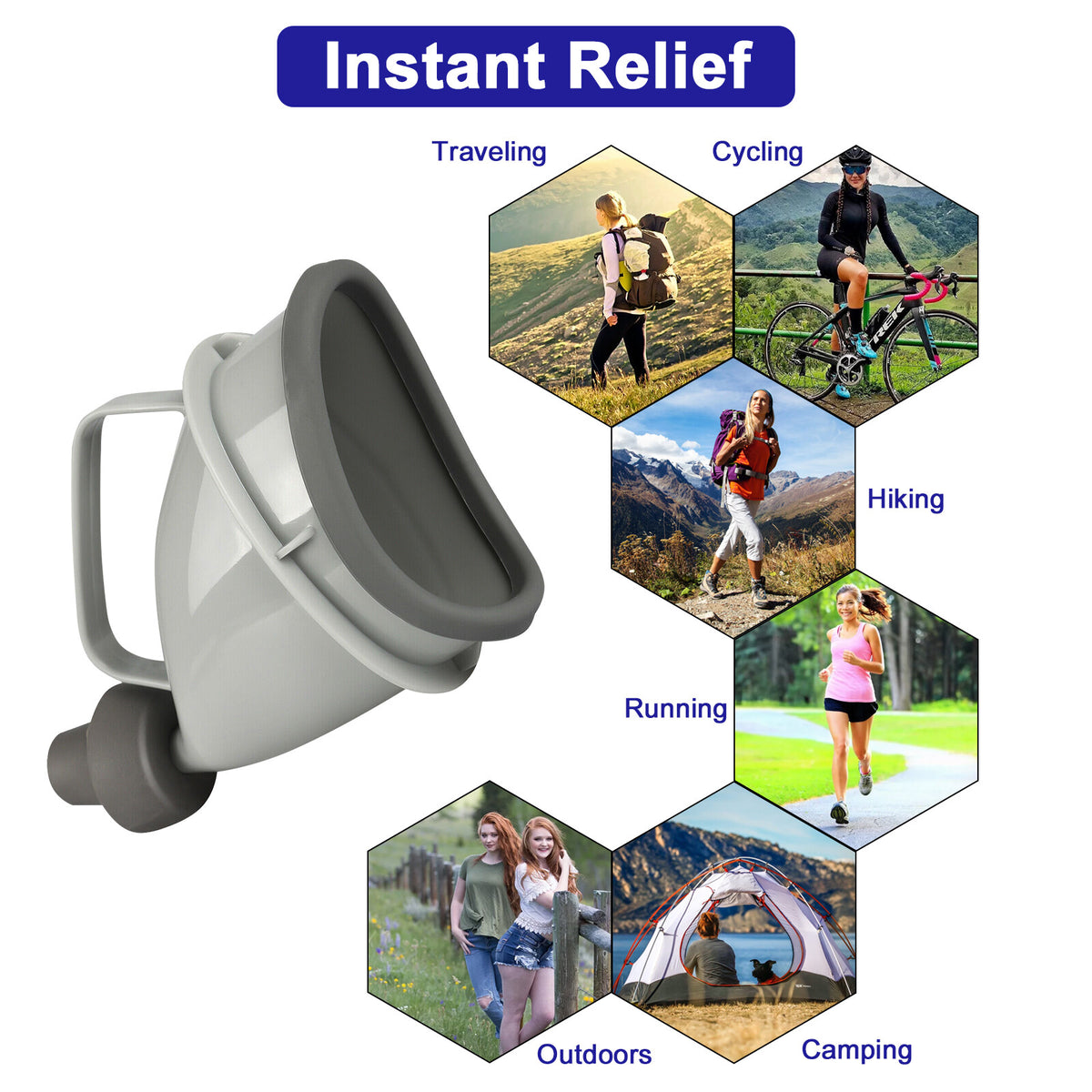 Unisex Portable Urinal Funnel for Adults - Emergency Travel Toilet