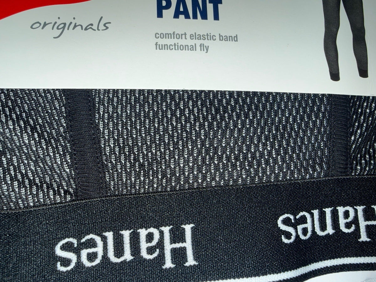 Men's Thermal Waffle Long Johns Base Layer Pants - Black, Size M