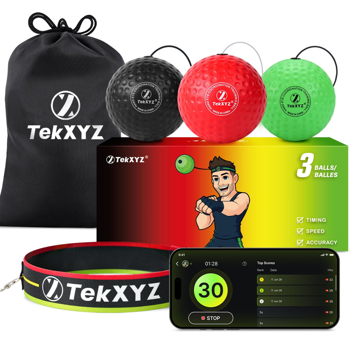Reaction Ball with App - Improve Speed, Agility & Hand-Eye Coordination