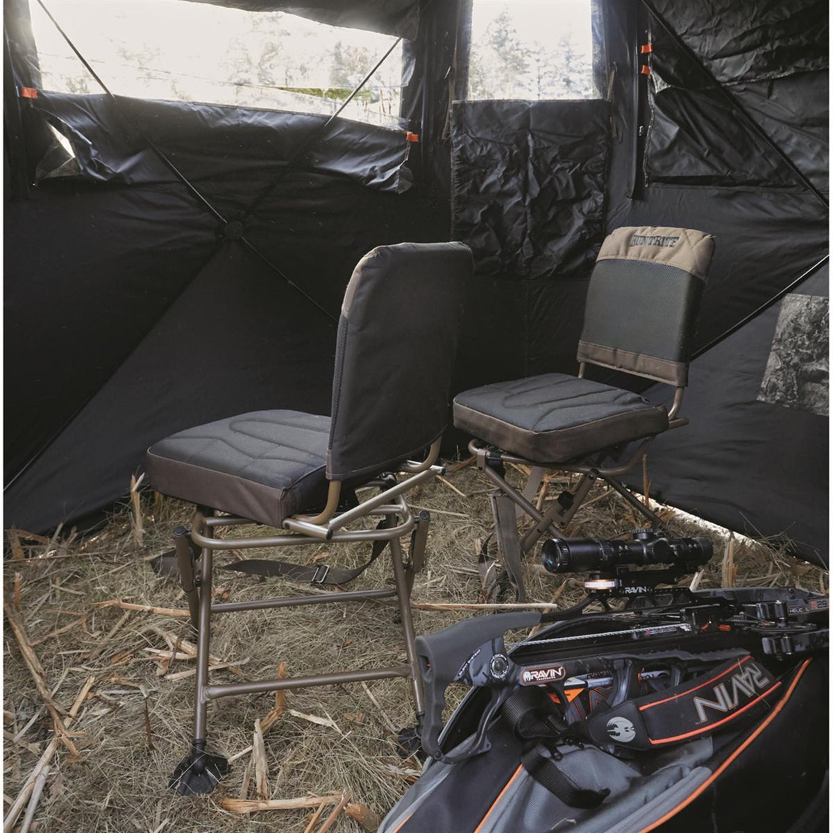 Swivel Hunting Chair - Silent 360 Degree Support for Outdoors, Brown