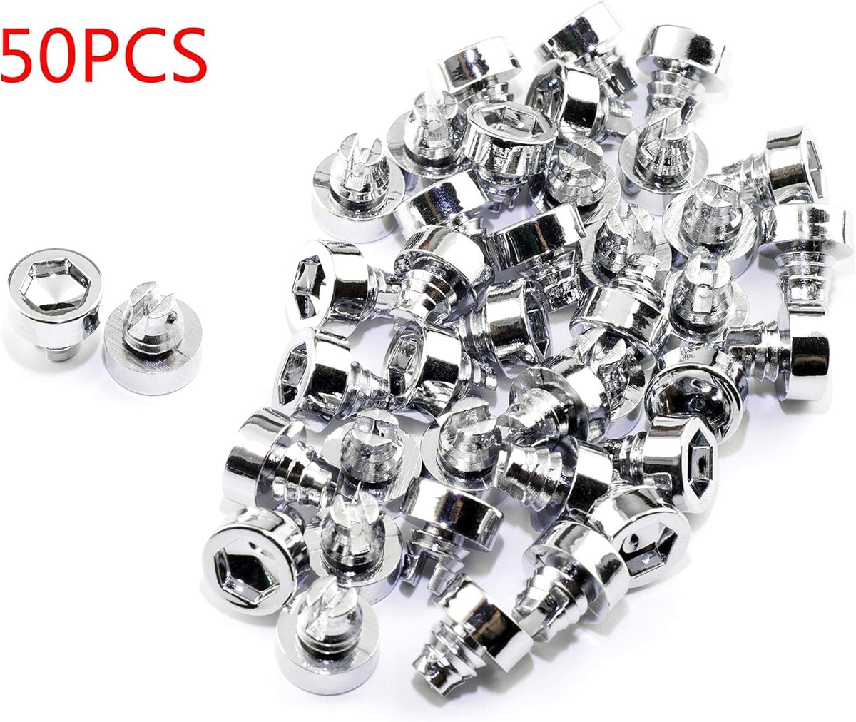 50PCS Chrome Wheel Rim Rivets | 7.5mm Plastic Nuts for Car Customization