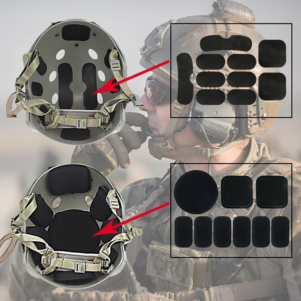 Helmet Padding Kit 19pcs EVA Foam Protective Pads for Tactical & Cosplay Helmets