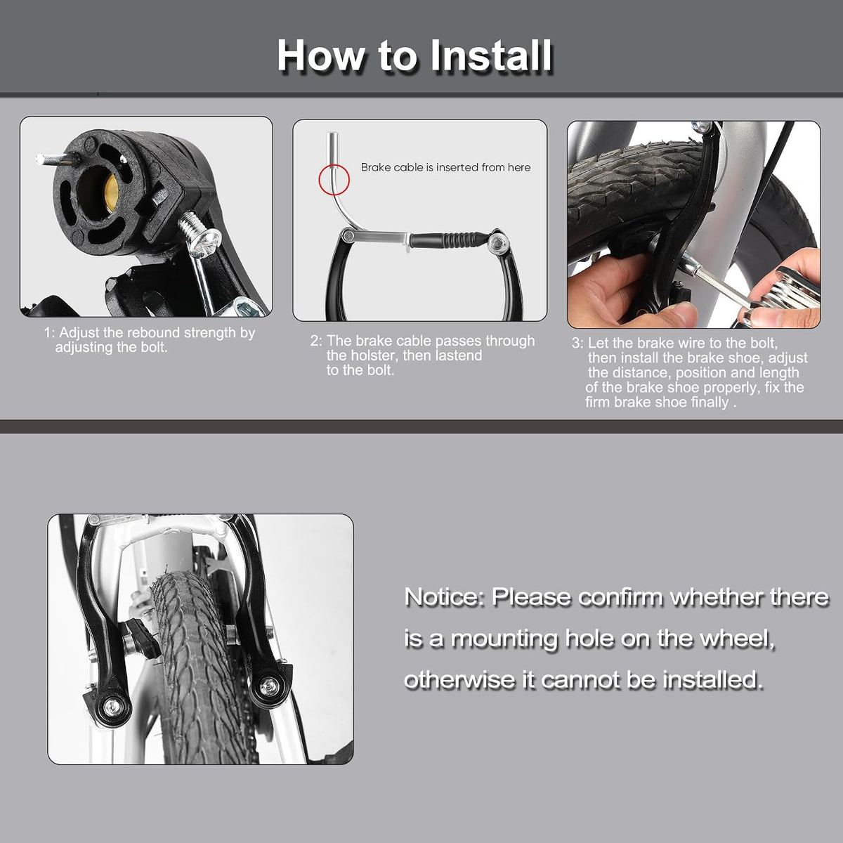 Complete Bike Brake Set with Cables for Mountain & Hybrid Bicycles