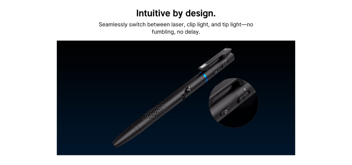EDC Pen with Laser Pointer and Illumination - Rechargeable Multi-Tool