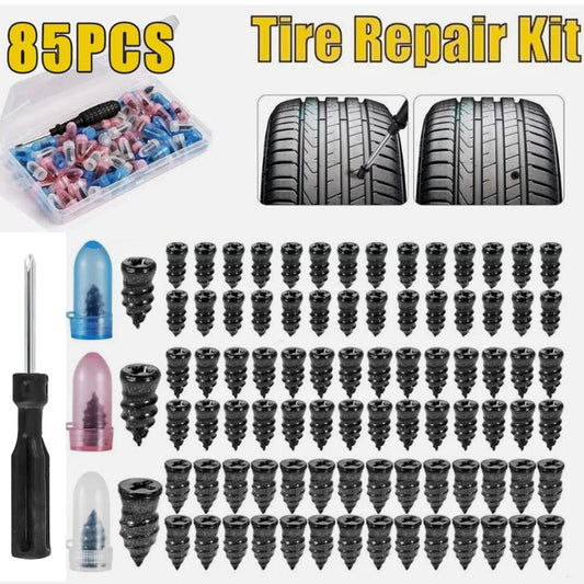 Tire Repair Kit with 85 Screws and Screwdriver for Flat Tires