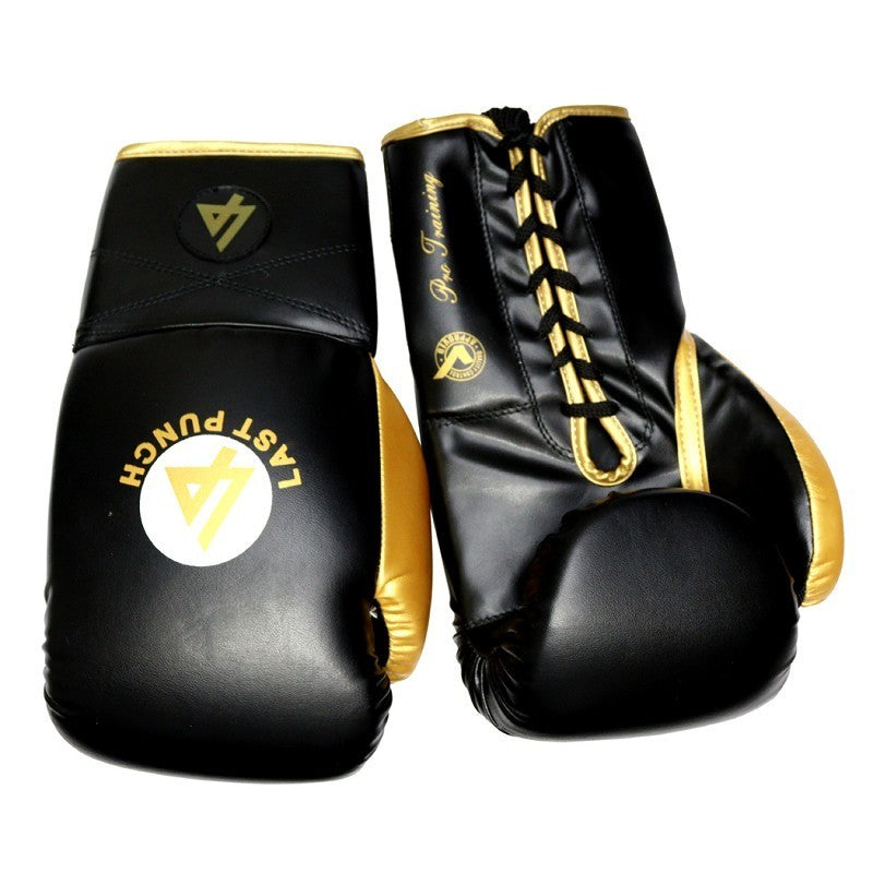 Adult 12oz Boxing Sparring Gloves Black and Gold Training Gear