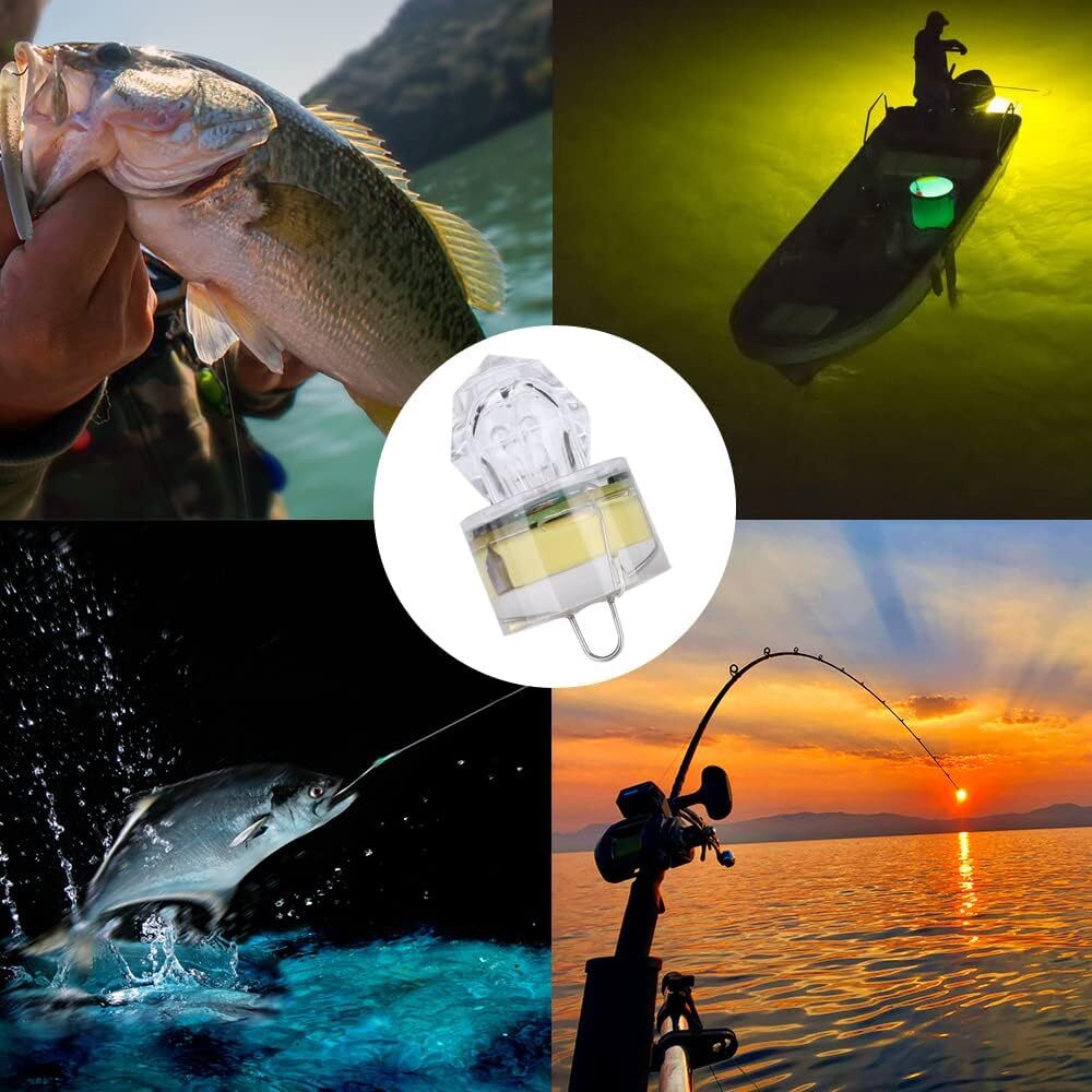 10 Pack Underwater LED Fishing Lights Deep Drop Bait Lure Lamp Multi-Color