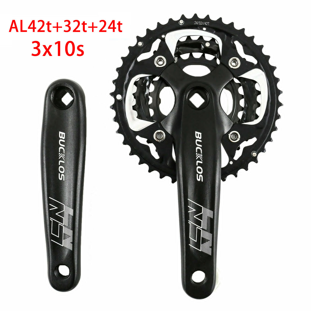 MTB Crankset 22-44T Double & Triple Chainring Compatible with Shimano BCD 104mm