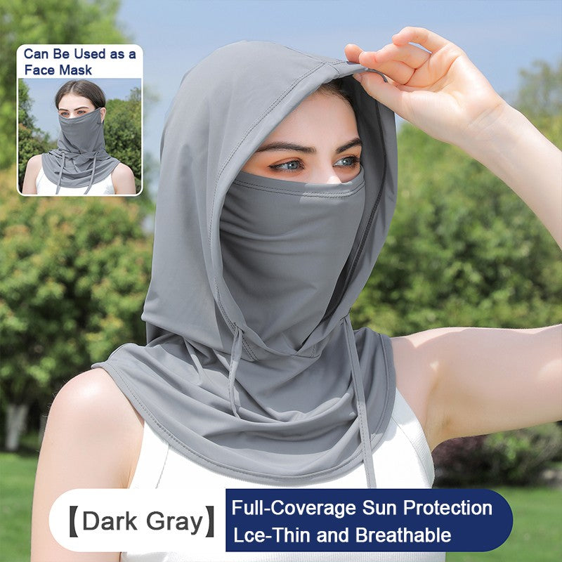 3-in-1 Cooling Balaclava Face Mask UV Protection Sun Shield Ice Silk Head Cover