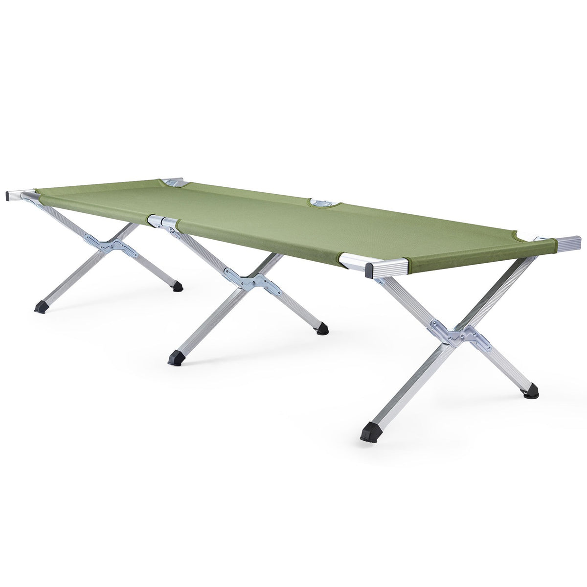 Extra Wide Camping Cot with Heavy Duty Steel X Frame - Portable Folding Bed