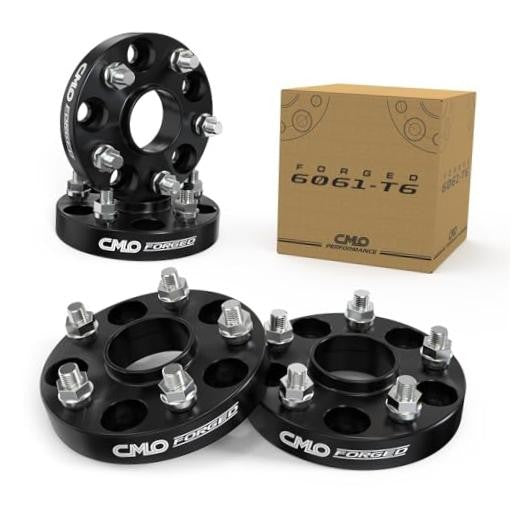 25mm Wheel Spacers 5x105 Bolt Pattern for Chevrolet Cruze & More - Black 4 Pack