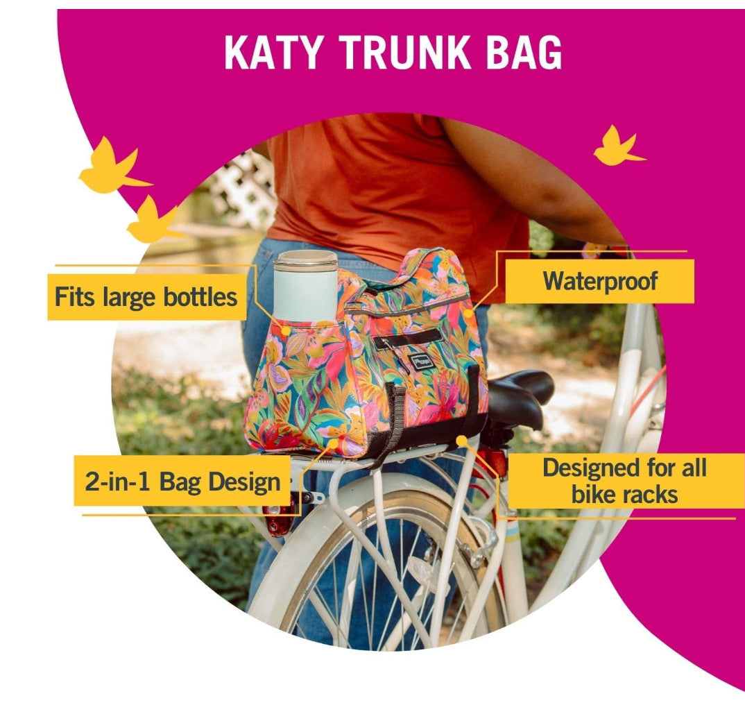 Waterproof Bike Trunk Bag with Crossbody Strap - Rear Rack Cargo Bag 11.5L