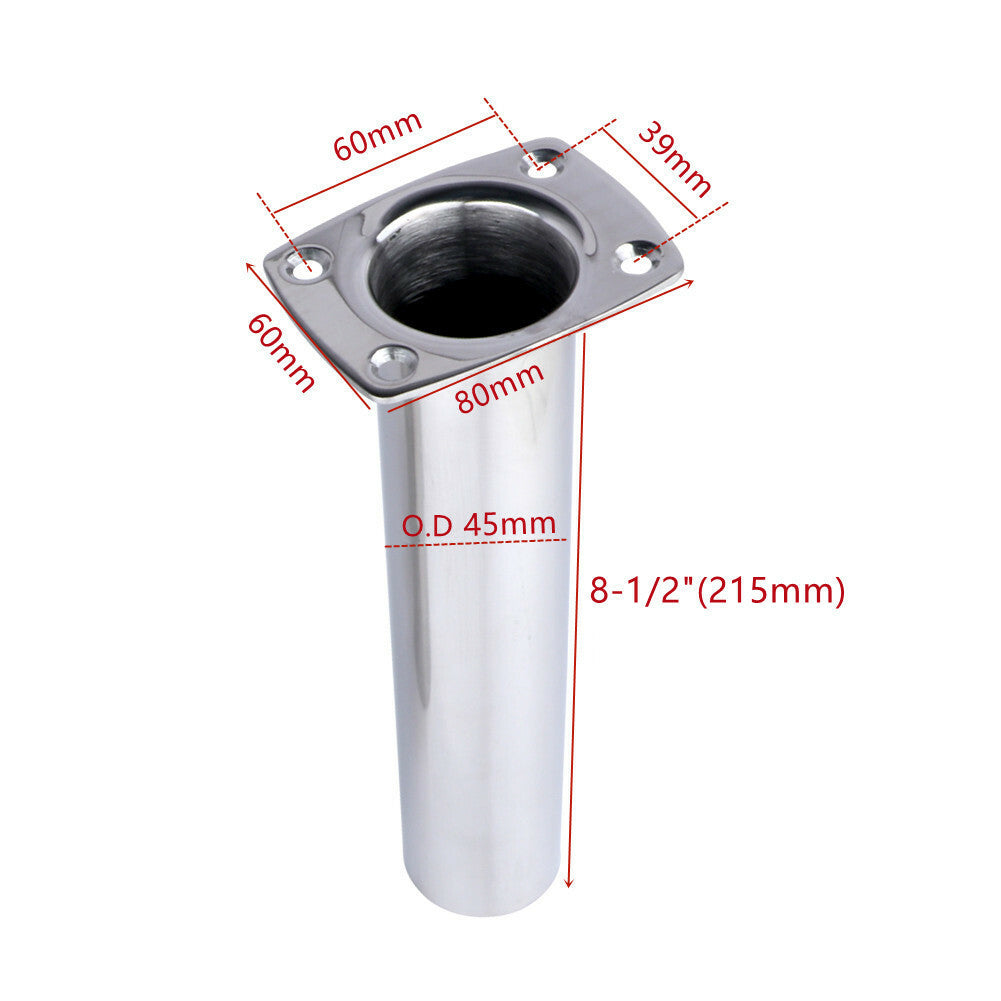 Stainless Steel Boat Fishing Rod Holder 90° Flush Mount Narrow Top 2 Pack