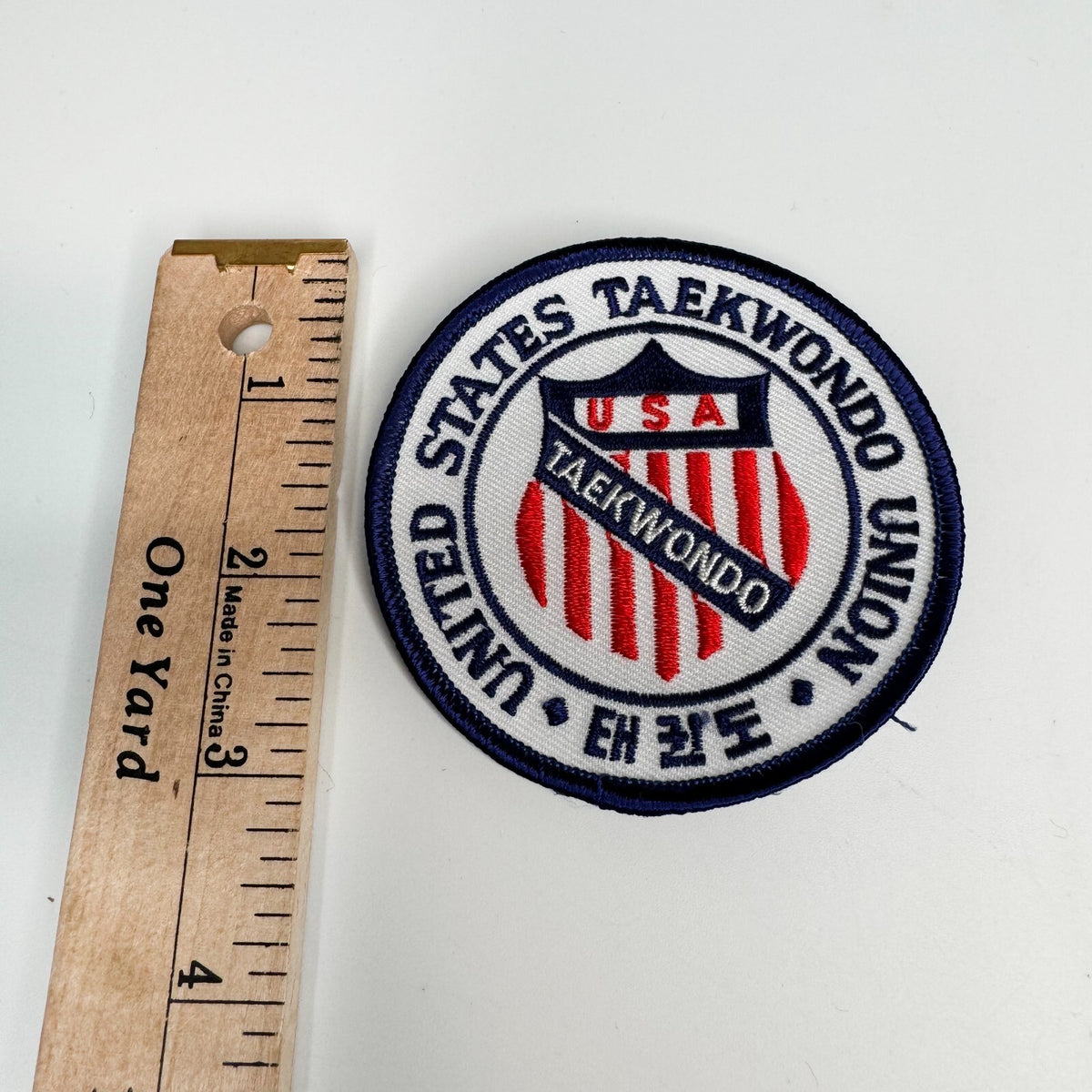 Martial Arts Patches Set - 16 Round United States Taekwondo Union Emblems, 3 Inch