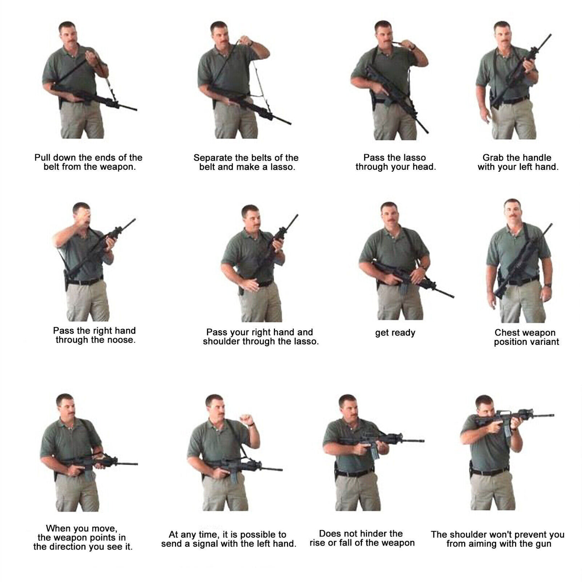 Single Point Tactical Gun Sling Strap Bungee Rifle with Quick Release