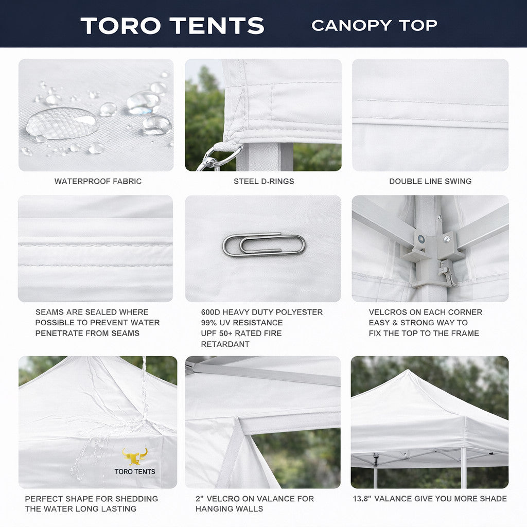 10 x 10 Red Replacement Canopy Tent Top Cover for EZ Up Instant Shelter