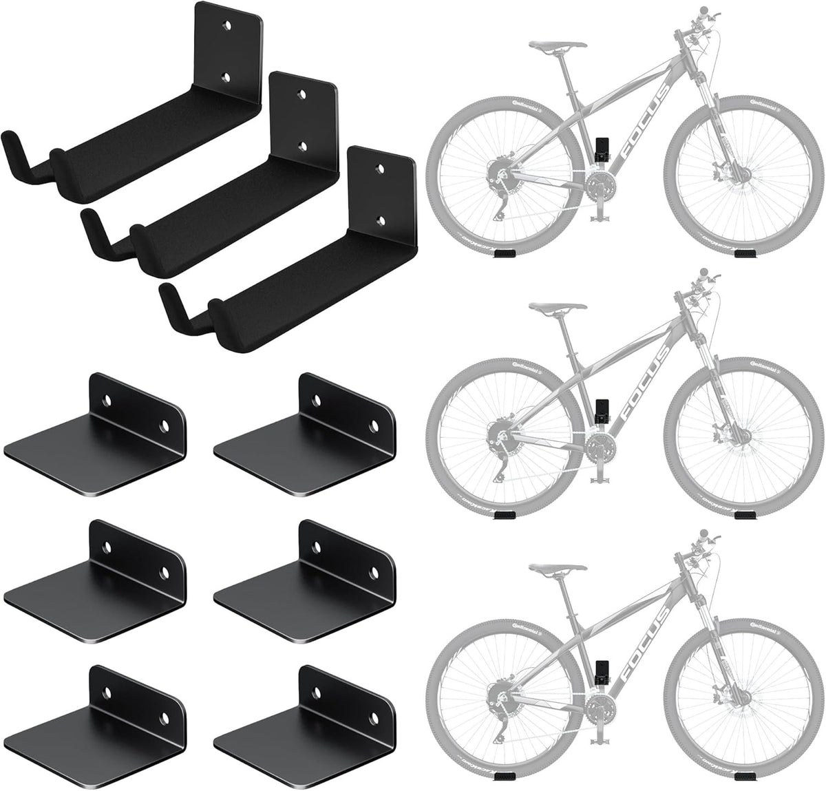 Heavy-Duty Wall Mount Bike Pedal Hanger, Garage Bike Rack, Holds Up to 70LBS