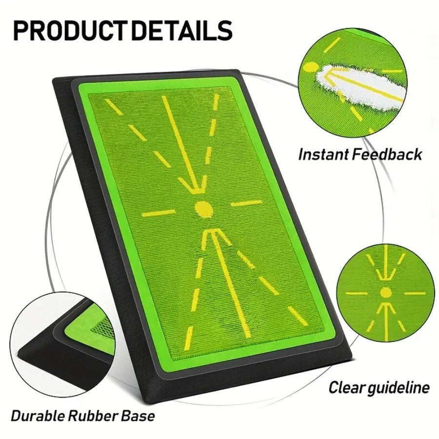 Golf Swing Training Mat with Ball Impact Feedback and Anti-Slip Base