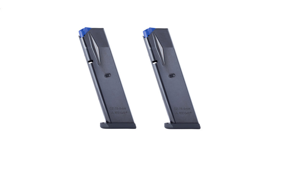 MecGar 10-Round 9mm Steel Magazine for CZ 75B, Shadow, SP-01, 85B - Pack of 2