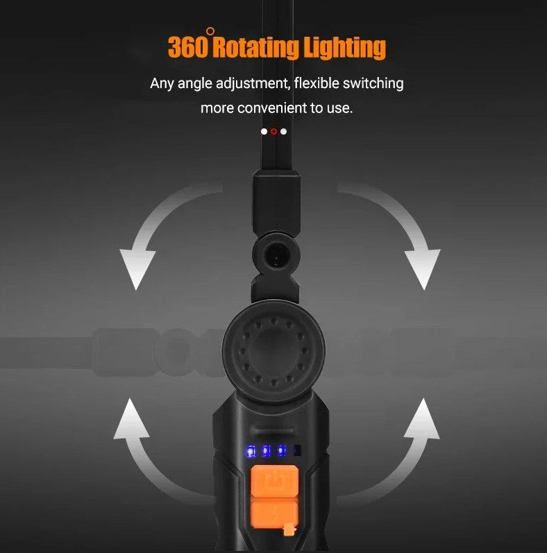 USB Rechargeable COB LED Work Light with Magnetic Base and Multiple Modes