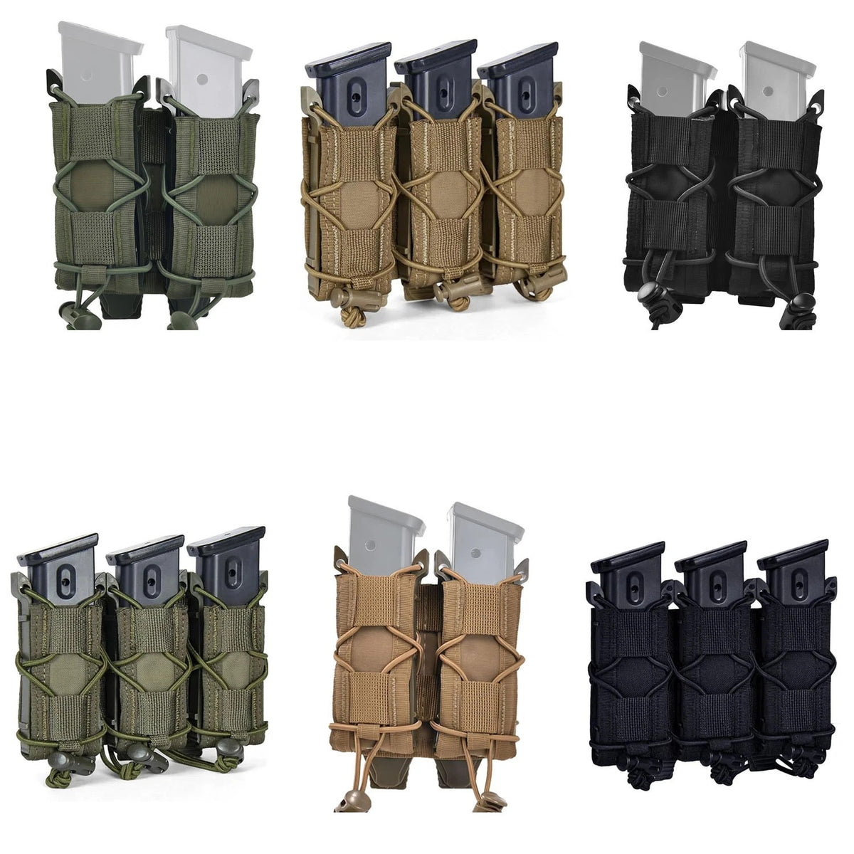 Tactical Double & Triple Magazine Pouch - MOLLE Compatible Pistol Rifle Holder