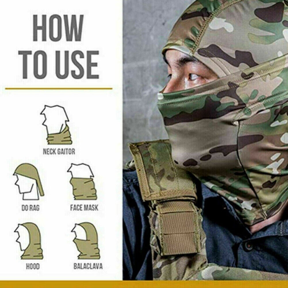 UV Protection Balaclava Full Face Mask for Outdoor Sports and Tactical Use