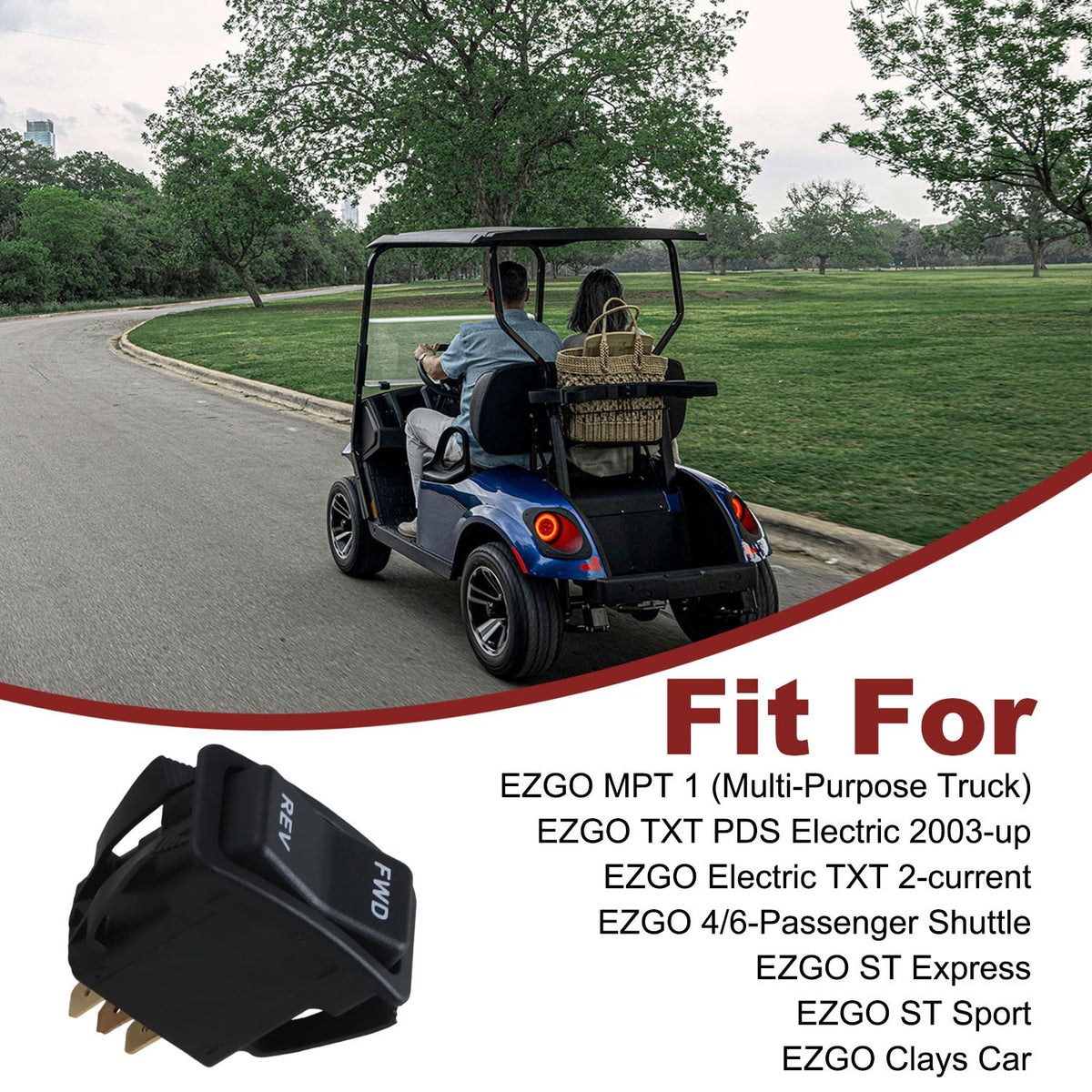 Electric Forward Reverse Rocker Switch for EZGO TXT PDS 2003+ Golf Carts