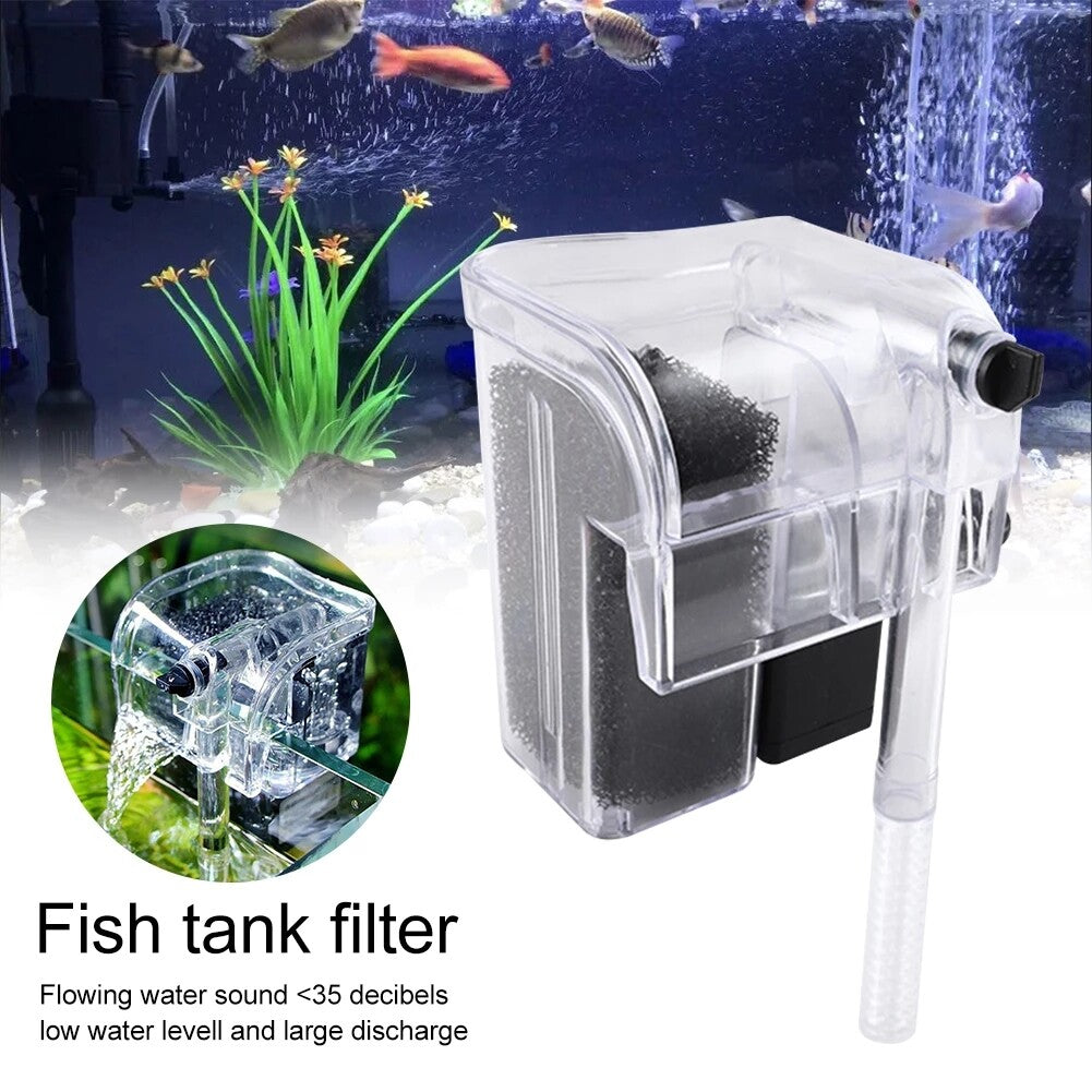 External Water Filter for Aquarium Fish Tank with Oxygenation Cascade Flow