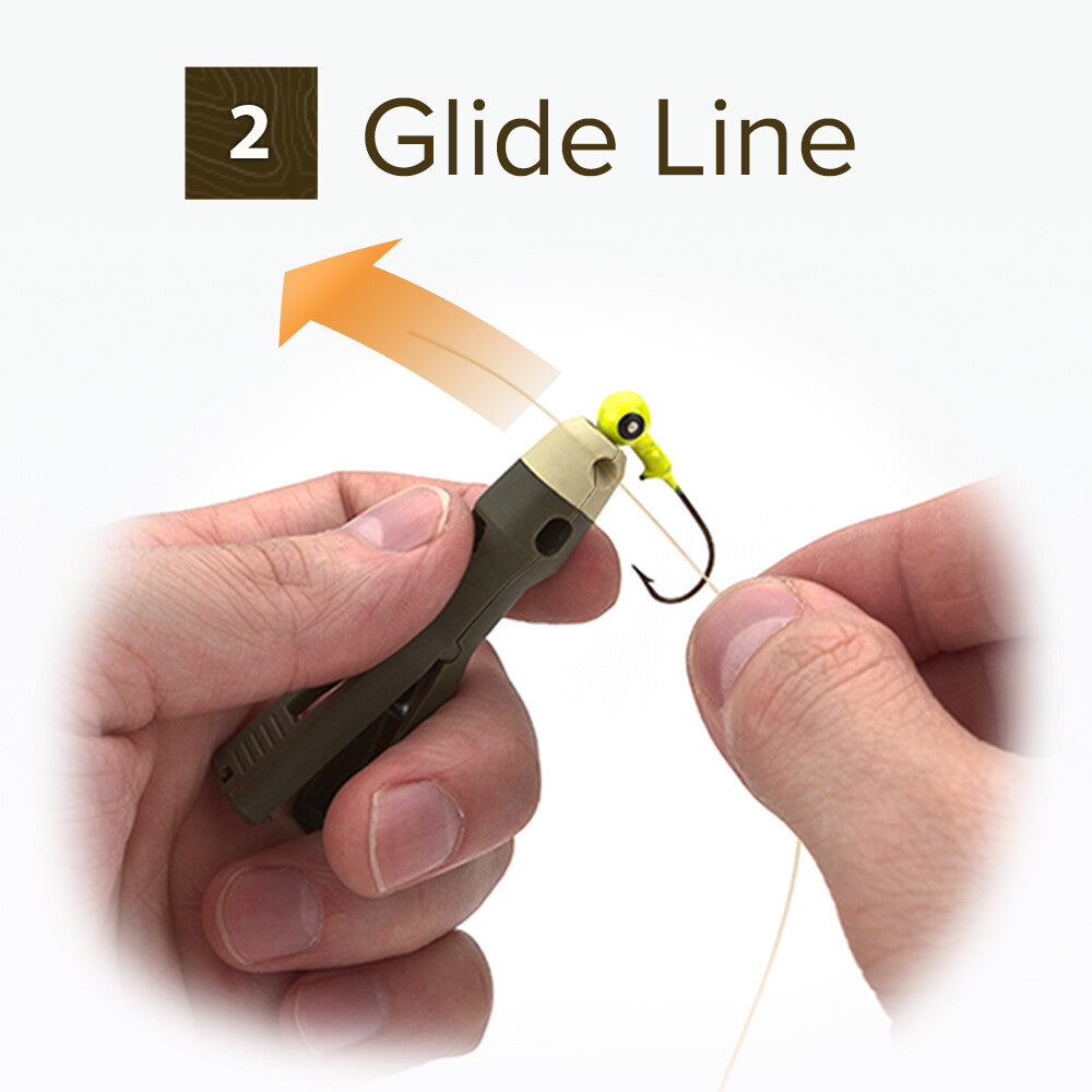 Fishing Knot Tying Tool with Line Clips and Lanyard - Hook & Jig Threader