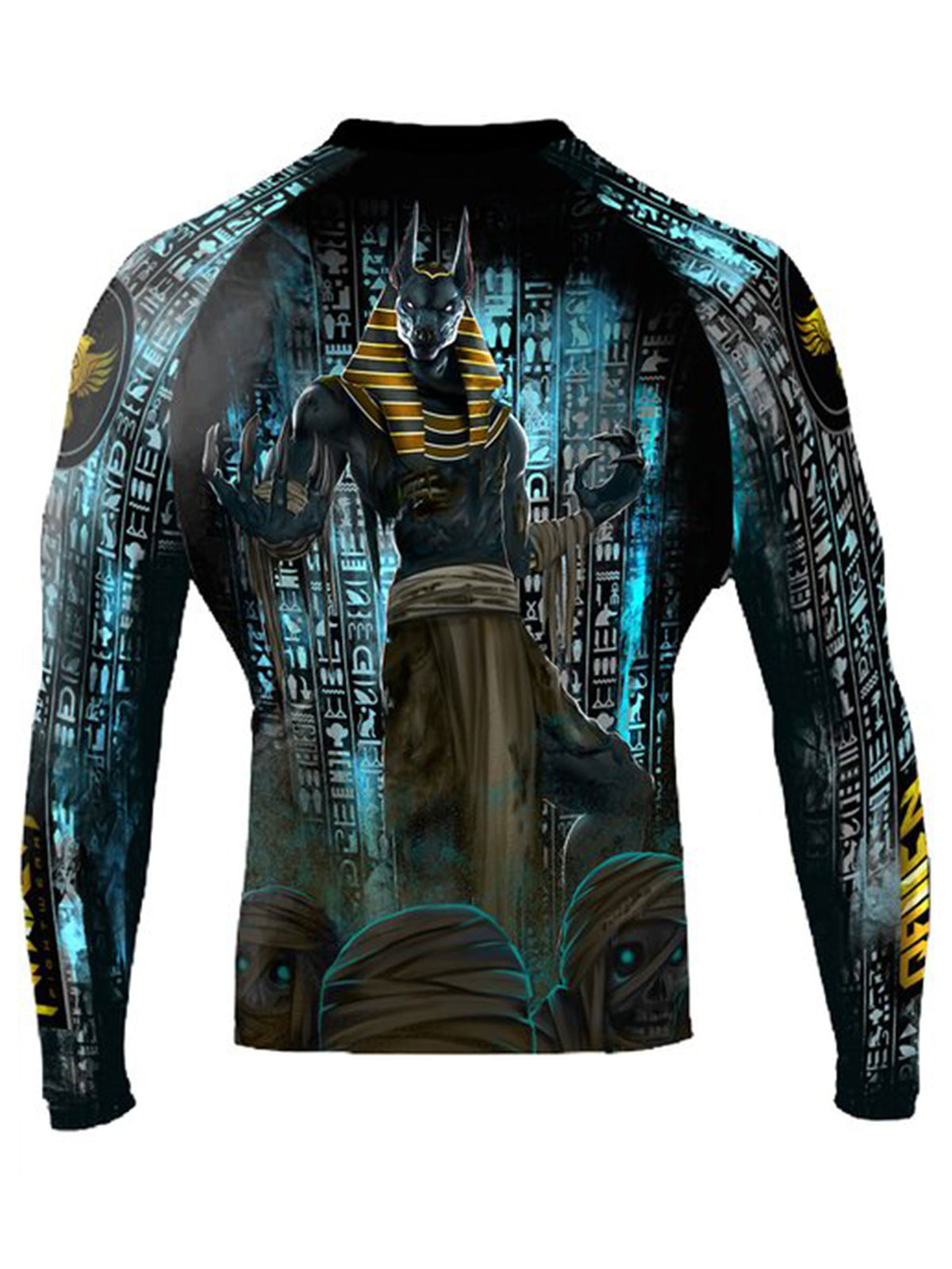 Men's MMA Rash Guard Anubis The Gods of Egypt Long Sleeve Compression Shirt