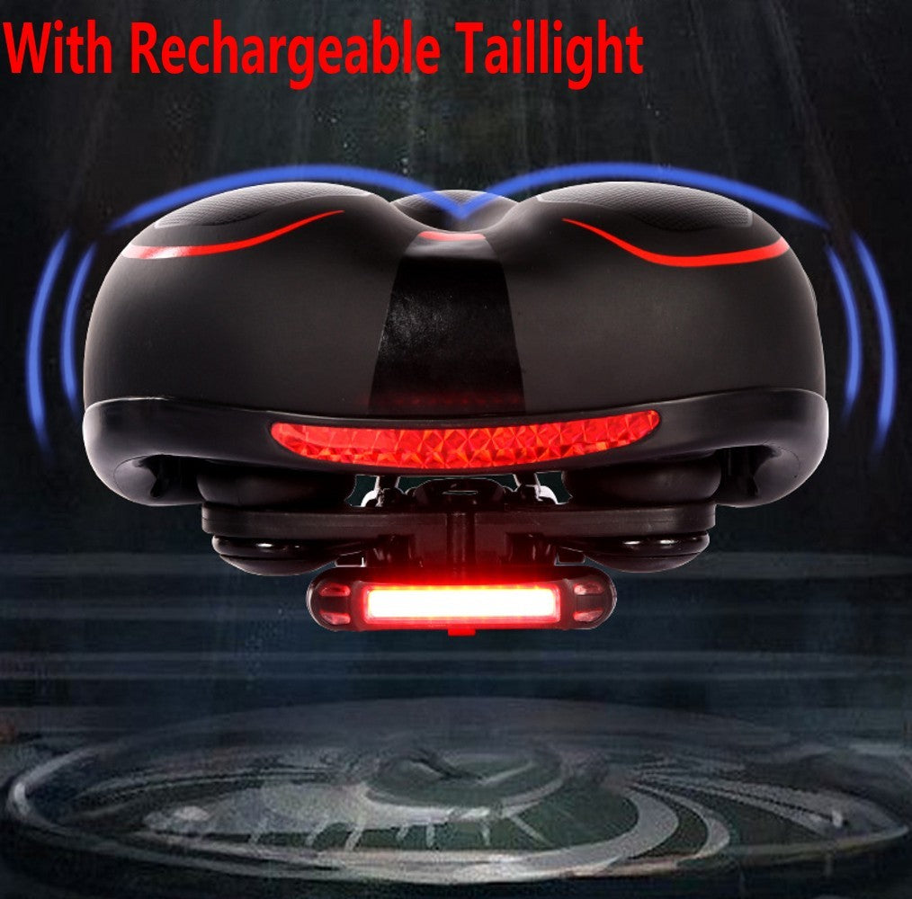 Gel Bicycle Saddle Seat Cushion with LED Taillight - Comfort & Shock Absorption