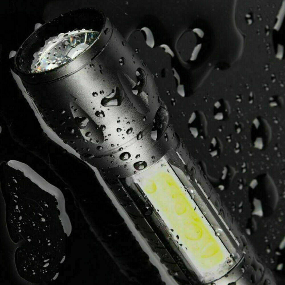 Rechargeable LED Tactical Flashlight 4 Pack with Zoomable Beam & 3 Modes