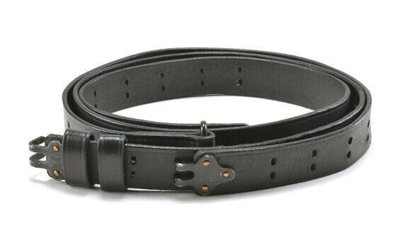 Black Leather Rifle Sling for M1 Garand & Springfield WW2 Replica