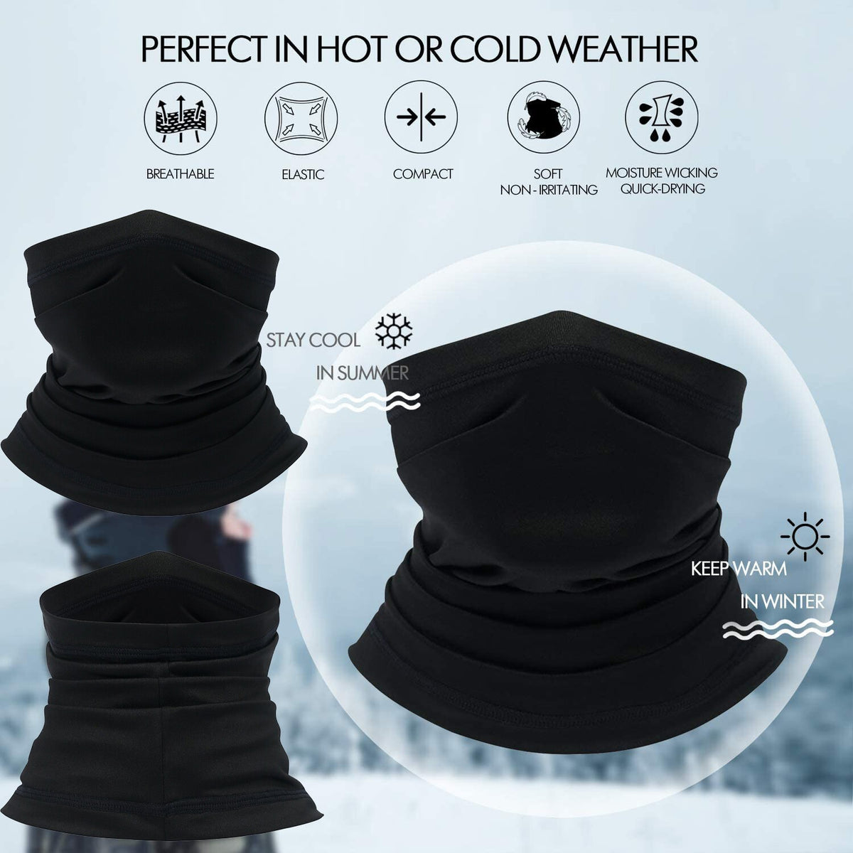 UV Protection Cooling Neck Gaiter Face Mask Cover Scarf for Men Women