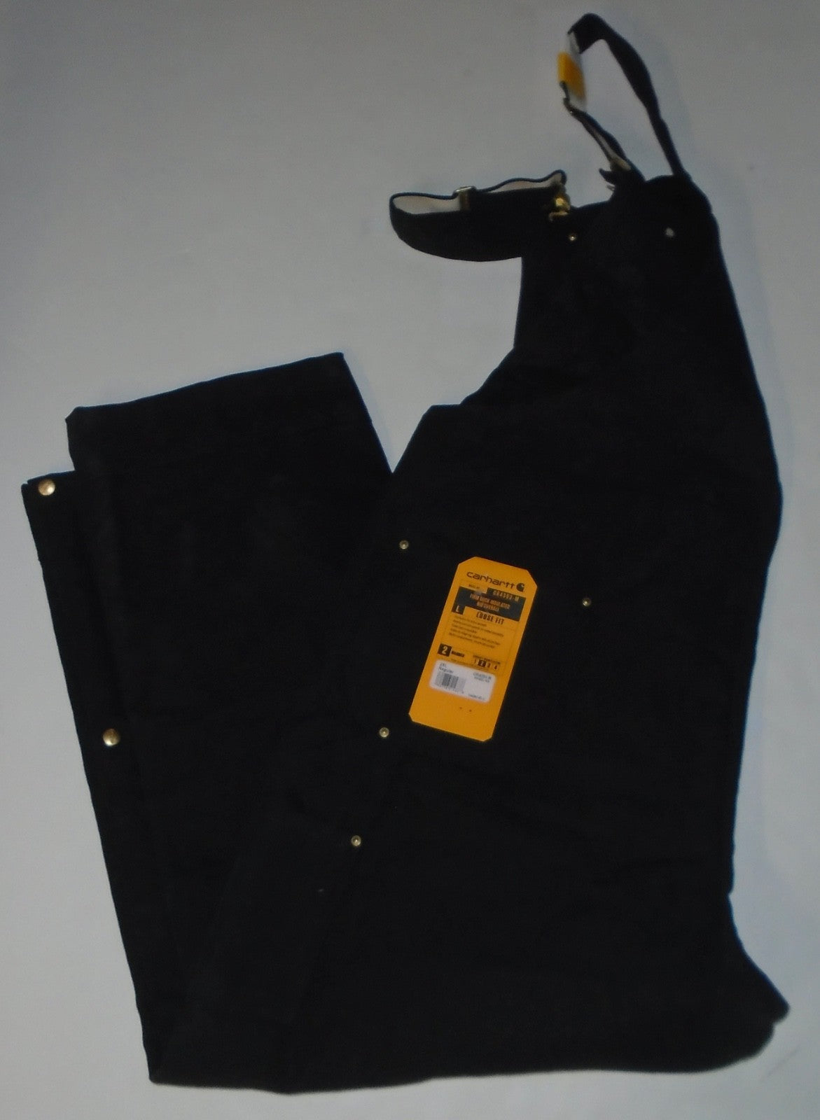 Men's Insulated Duck Bib Overalls - Loose Fit Workwear, Black, 2XL