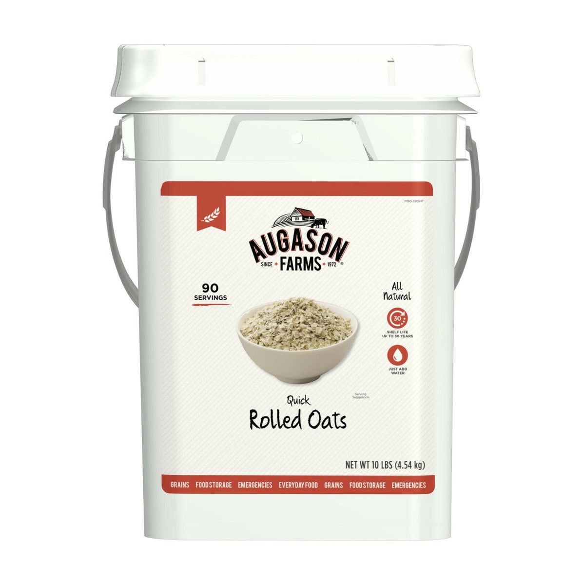Bulk Rolled Oats 10lb Emergency Food Storage Bucket - Long Shelf Life