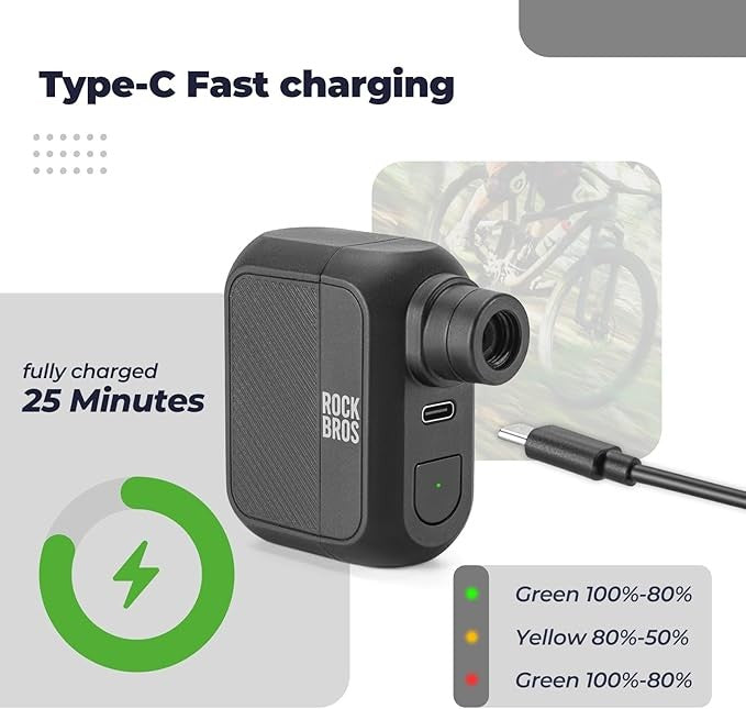 Mini Electric Bike Pump Portable 100 PSI Tire Inflator USB Rechargeable