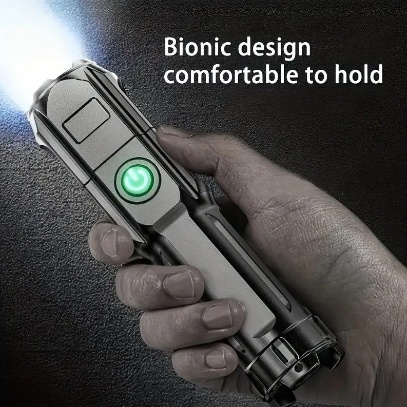 Rechargeable LED Flashlight - Portable Zoomable Handheld Torch for Outdoor and Household Use
