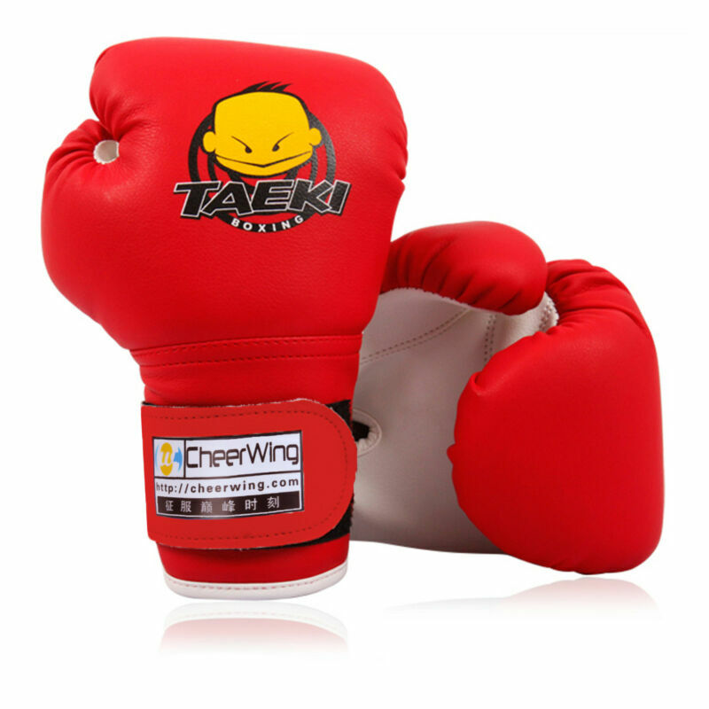 Kids Boxing Gloves 4oz PU Leather Sparring Training MMA Gloves for Children 5-10 Years