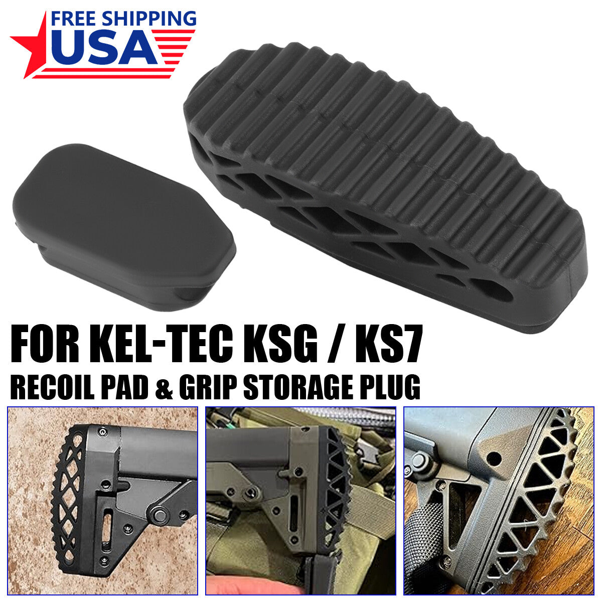 Recoil Pad & Grip Storage Plug for Kel-Tec KSG KS7 Shooting Accessory
