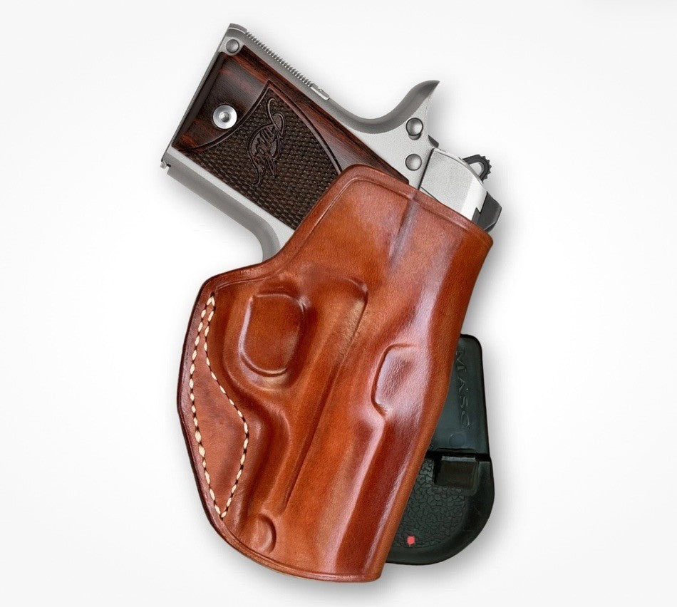 Leather Paddle Holster for Kimber Micro 9mm 3.15” BBL Open Top RH