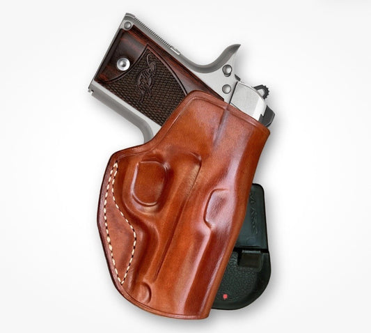 Leather Paddle Holster for Kimber Micro 9mm 3.15” BBL Open Top RH