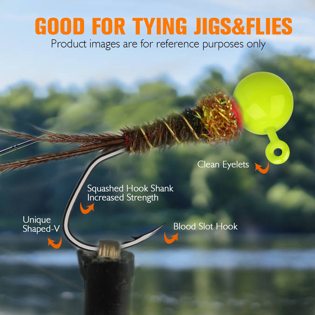 100pcs Fly Tying Jig Heads 1/64oz Small Fishing Hooks for Crappie Perch