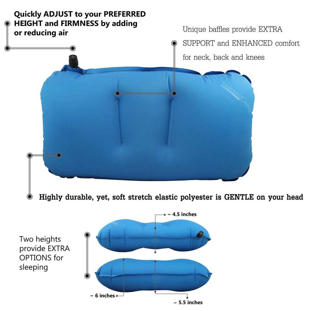 Lightweight Inflatable Camping Pillow - Supportive Travel & Backpacking Gear