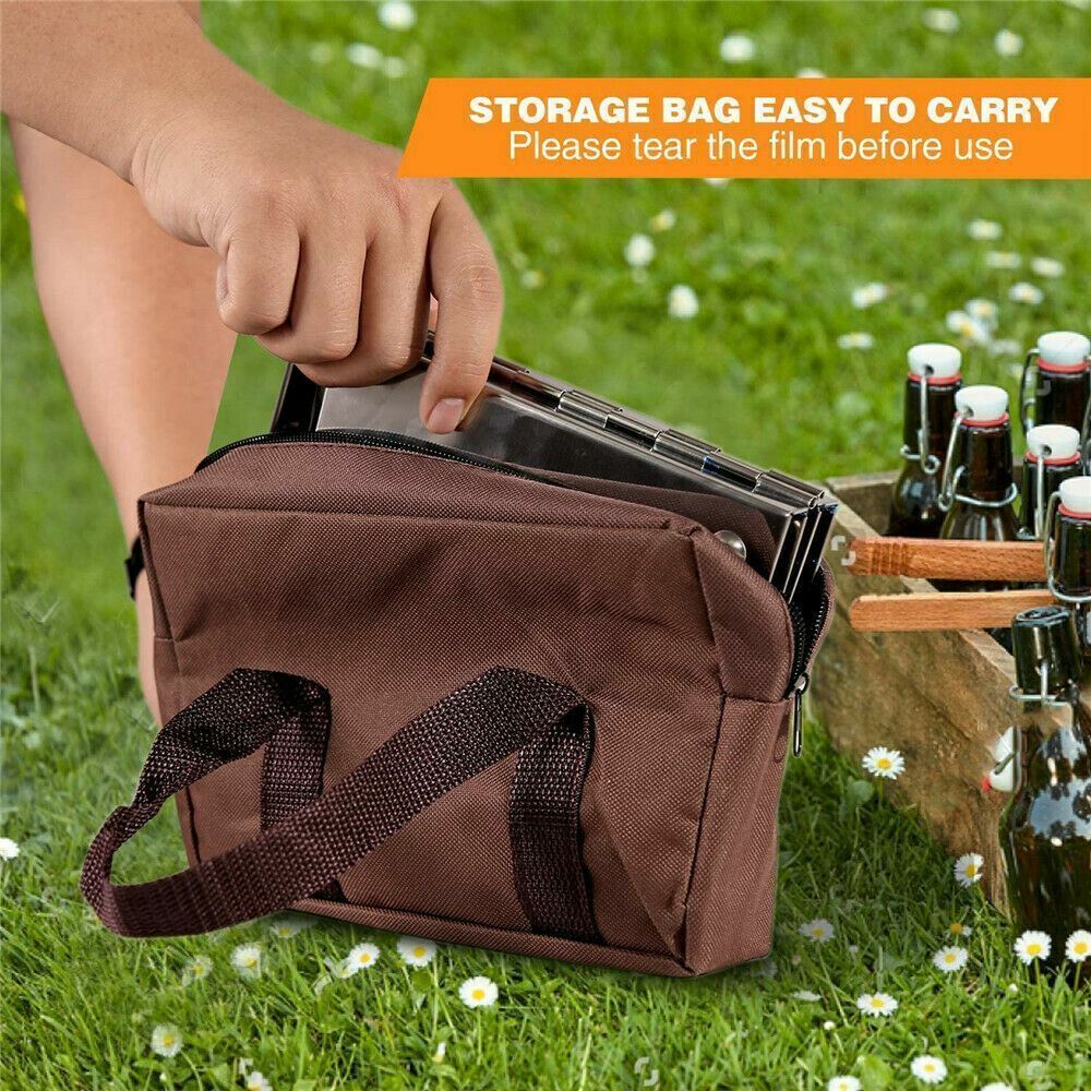 Portable Stainless Steel Camping Wood Alcohol Stove for Outdoor Cooking and BBQ